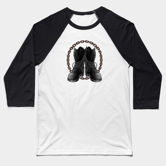 drawing boot Baseball T-Shirt by HornArt